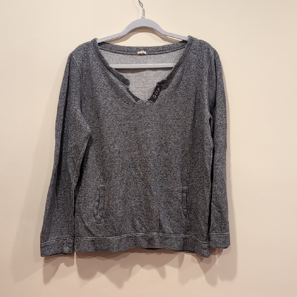 J. Crew Gray Textured Knit Top